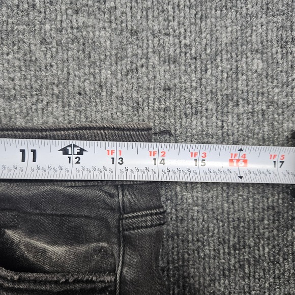 KanCan Mid Rise Ankle Skinny Jeans Women 26 Black Distressed Button Fly Mid Rise - Picture 3 of 7